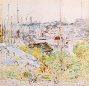 The Harbor of a Thousand Masts, Gloucester by Frederick Childe Hassam Oil Painting