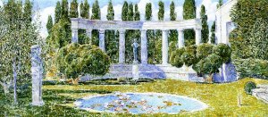 The Josiah Bartlett Garden, Amagensett by Frederick Childe Hassam Oil Painting