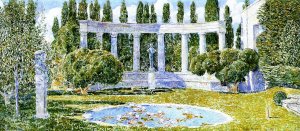 The Josiah Bartlett Garden, Amagensett Oil painting by Frederick Childe Hassam