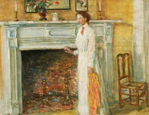 The Mantle Piece by Frederick Childe Hassam - Oil Painting Reproduction