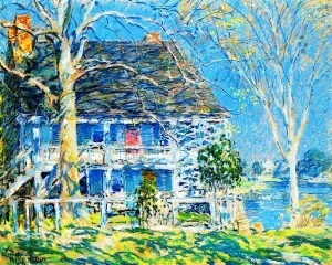 The Old Brush House, Cos Cob by Frederick Childe Hassam - Oil Painting Reproduction
