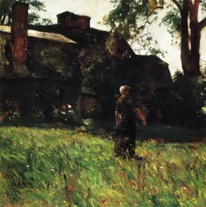 The Old Fairbanks House, Dedham, Massachusetts by Frederick Childe Hassam - Oil Painting Reproduction