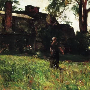 The Old Fairbanks House, Dedham, Massachusetts Oil painting by Frederick Childe Hassam