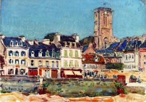 The Quai, Lannion by Frederick Childe Hassam - Oil Painting Reproduction