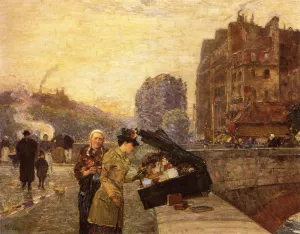 The Quai St. Michel by Frederick Childe Hassam - Oil Painting Reproduction