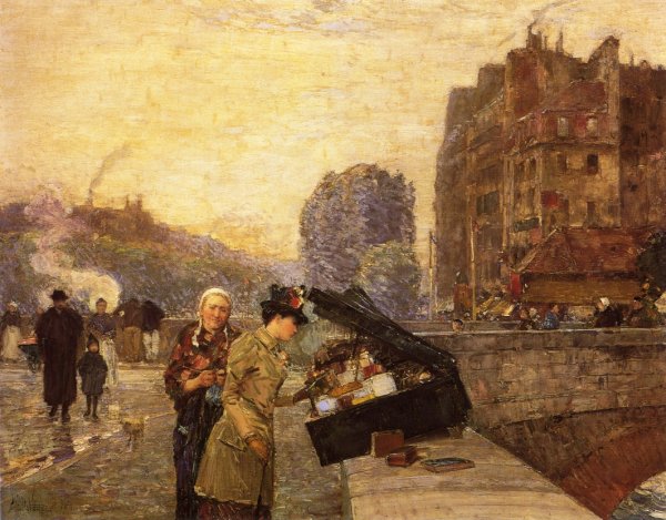 The Quai St. Michel by Frederick Childe Hassam - Hand-Painted Oil Painting Reproduction