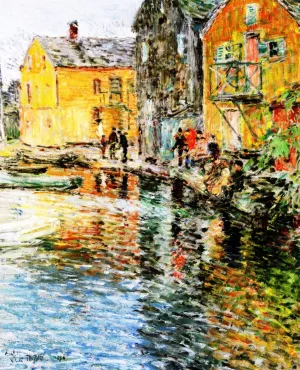 The Smelt Fishers, Cos Cob, Connecticut by Frederick Childe Hassam - Oil Painting Reproduction