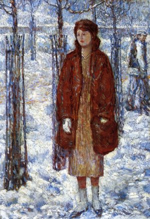 The Snowy Winter of 1918, New York Oil painting by Frederick Childe Hassam