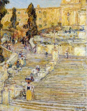 The Spanish Steps, Rome by Frederick Childe Hassam Oil Painting