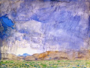 Thunderstorm on the Oregon Trail by Frederick Childe Hassam - Oil Painting Reproduction