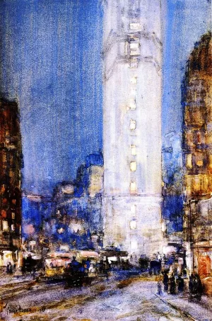 Times Square by Frederick Childe Hassam Oil Painting