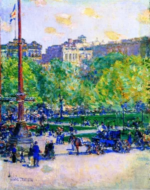 Union Square 2 by Frederick Childe Hassam Oil Painting