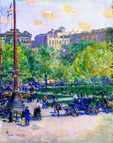 Union Square 2 by Frederick Childe Hassam - Hand-Painted Oil Painting Reproduction