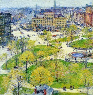 Union Square in Spring by Frederick Childe Hassam Oil Painting