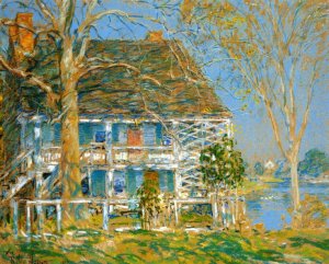 Unknown also known as The Old Brush House by Frederick Childe Hassam Oil Painting