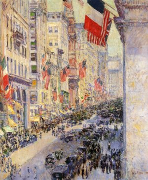 Up the Avenue from Thirty-Fourth Street, 1917 by Frederick Childe Hassam Oil Painting