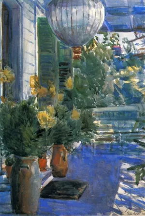 Veranda of the Old House by Frederick Childe Hassam Oil Painting