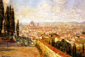 View of Florence from San Miniato by Frederick Childe Hassam Oil Painting