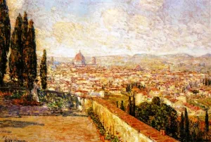 View of Florence from San Miniato by Frederick Childe Hassam - Oil Painting Reproduction