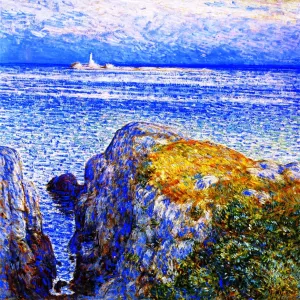 White Island Light, Isles of Shoals, at Sundown by Frederick Childe Hassam - Oil Painting Reproduction