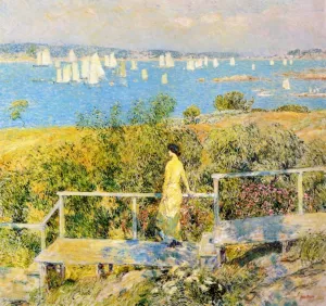 Yachts, Gloucester Harbor painting by Frederick Childe Hassam