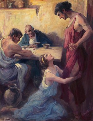 A Roman Scene by Frederick Coffay Yohn Oil Painting