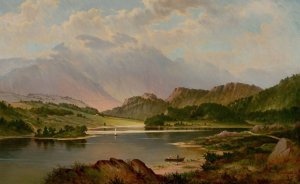 Benvenue Rising Over Loch Achray, Scotland by Frederick Debourg Richards Oil Painting