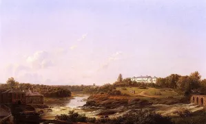 River Landscape by Frederick De Bourg Richards Oil Painting