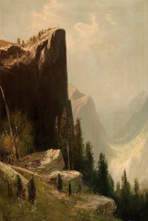 Lookout Rock, Yosemite Valley by Frederick Ferdinand Schafer Oil Painting