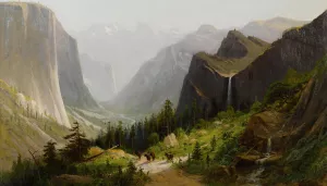 Yosemite Valley, California From Artist's Point by Frederick Ferdinand Schafer Oil Painting
