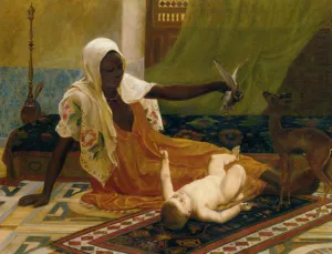 A New Light in the Harem by Frederick Goodall Oil Painting