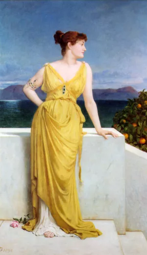 Mrs. Charles Kettlewell in Neo-classical Dress by Frederick Goodall - Oil Painting Reproduction