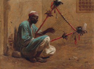 The Kissar Player by Frederick Goodall Oil Painting