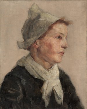Head of a Woman by Frederick Gottwald Oil Painting