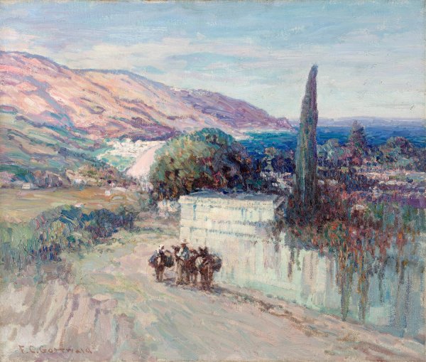 Italian Landscape  by Frederick Gottwald - Hand-Painted Oil Painting Reproduction