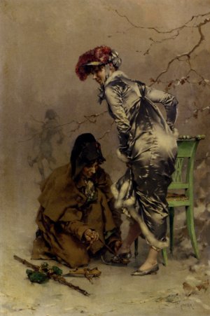 A Winter Escapade by Frederick Hendrik Kaemmerer Oil Painting