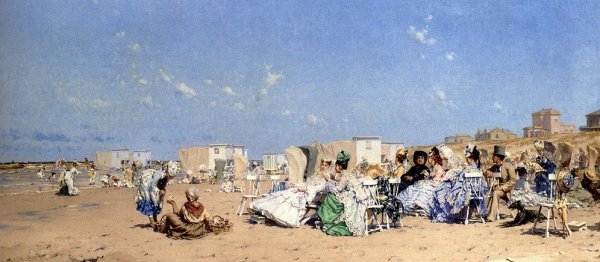 Main Product Photo of Beach At Scheveningen, Holland Painting by Frederick Hendrik Kaemmerer