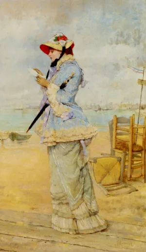 Lady by the Sea by Frederick Hendrik Kaemmerer Oil Painting