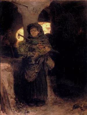 The Market Woman by Frederick Hendrik Kaemmerer Oil Painting