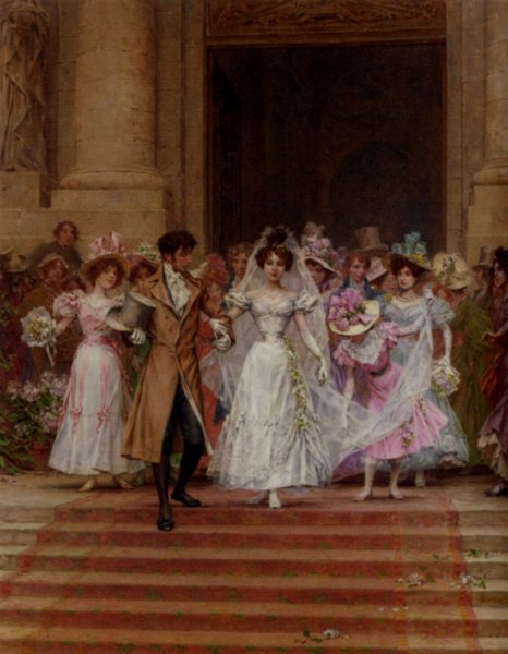 Main Product Photo of The Wedding, Church Of St. Roch, Paris Painting by Frederick Hendrik Kaemmerer
