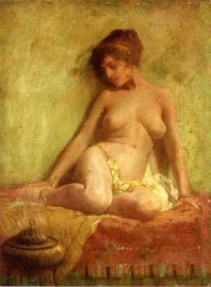 A Daughter of the Orient by Frederick John Mulhaupt Oil Painting