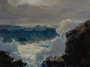Breaking Waves by Frederick Judd Waugh Oil Painting