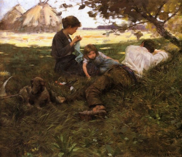 Main Product Photo of Family Resting Under a Tree Painting by Frederick Judd Waugh