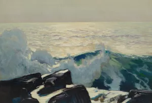 Rocky Coast And Sea by Frederick Judd Waugh Oil Painting