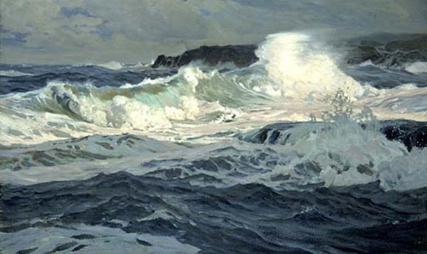Main Product Photo of Southwesterly Gale, St. Ives Painting by Frederick Judd Waugh