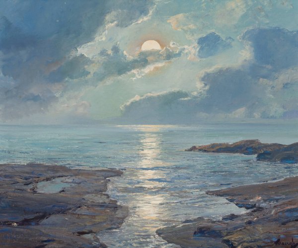 Main Product Photo of The Risen Moon  Painting by Frederick Judd Waugh