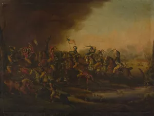 Battle of Cowpens by Frederick Kemmelmeyer Oil Painting
