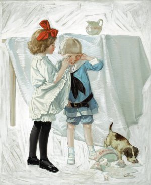 Spilt Milk by Frederick Lowenheim Oil Painting