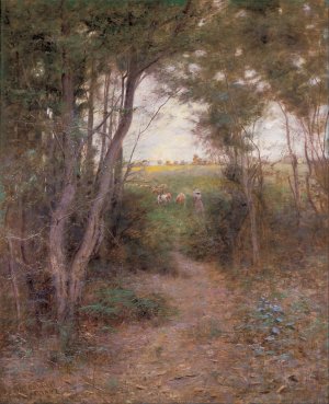 A ti-tree glade by Frederick McCubbin Oil Painting