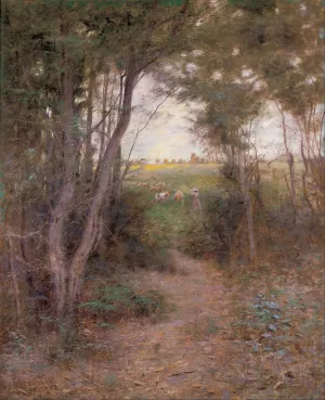 A ti-tree glade by Frederick McCubbin Oil Painting